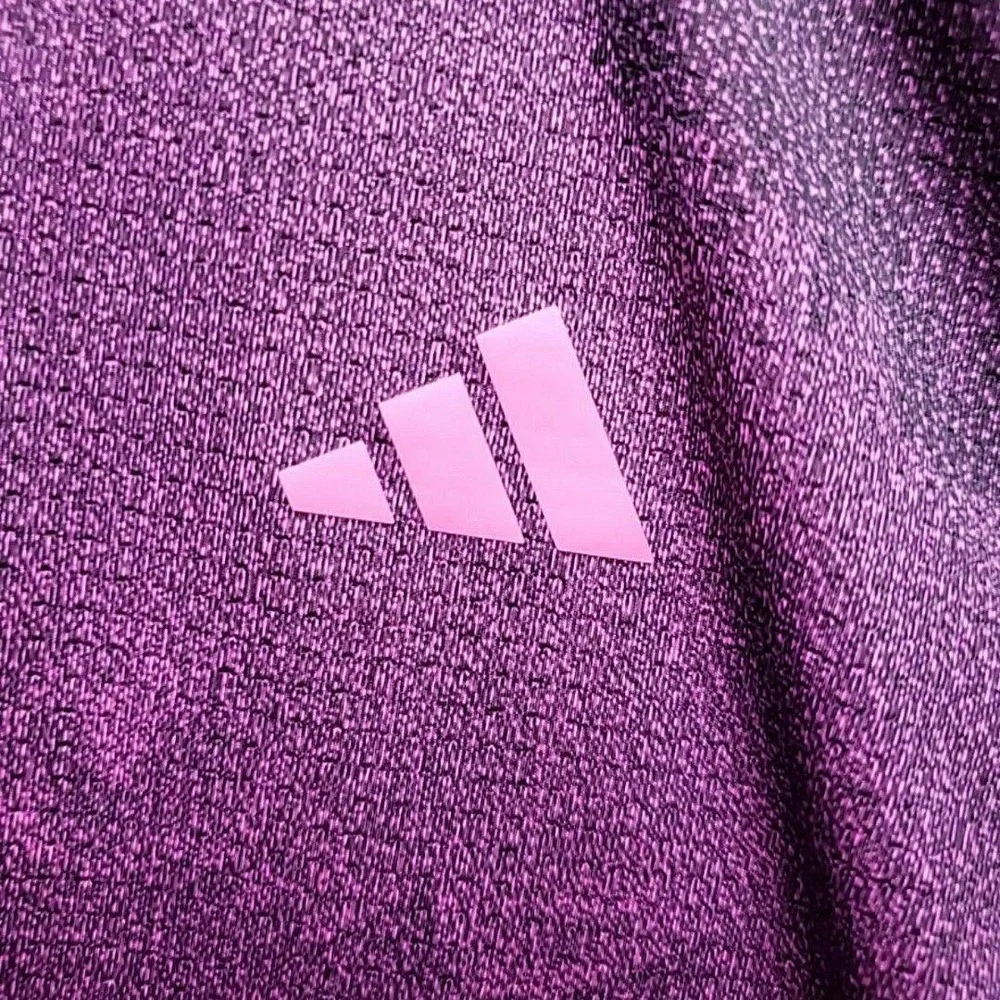 Adidas Golf Polo Shirt Mens L Purple Graphic Heritage Club Logo Knit Top